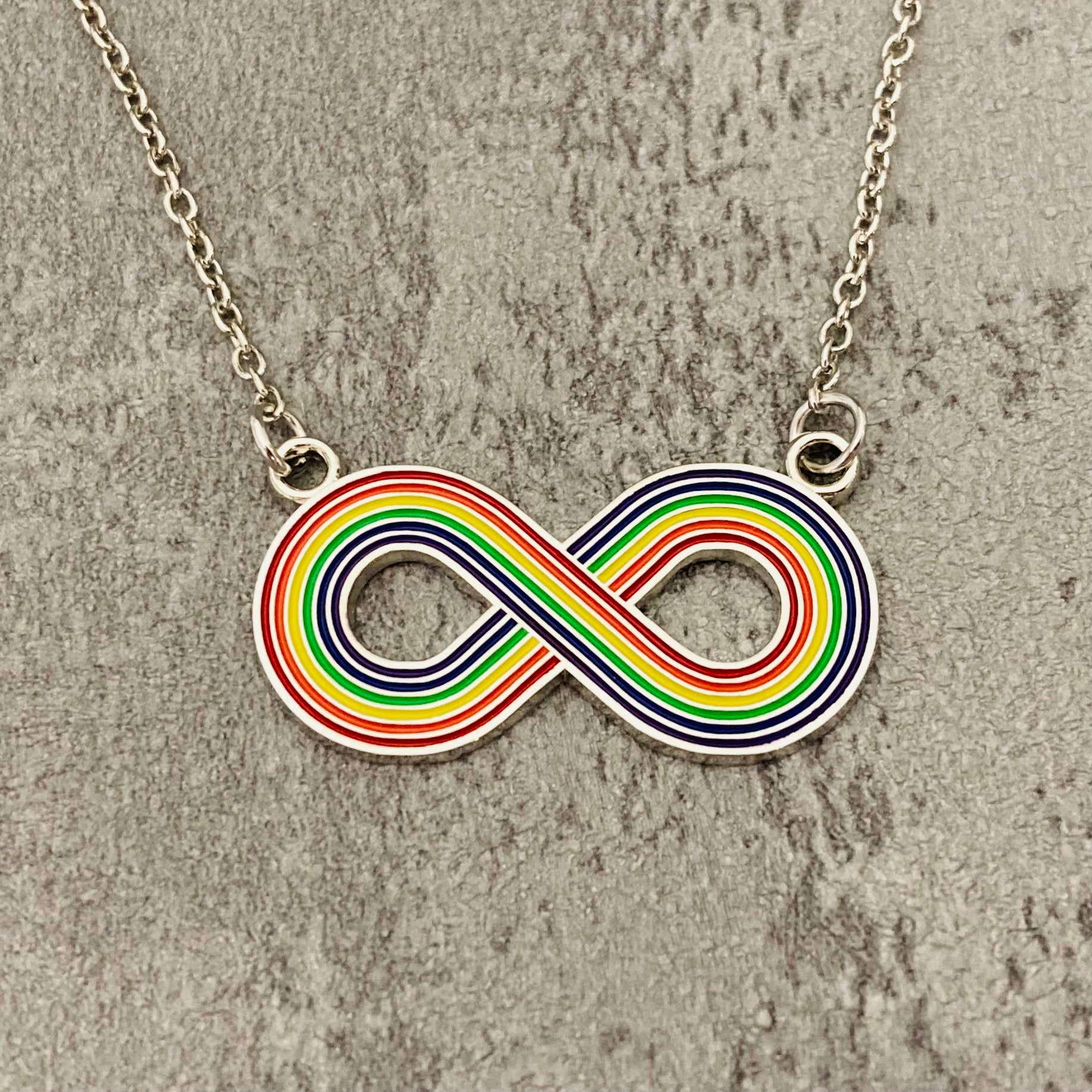 rainbow infinity autism necklace symbol asd