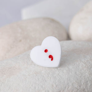 semicolon heart pin badge depression awareness
