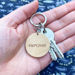 survivor semicolon keychain gift for uk