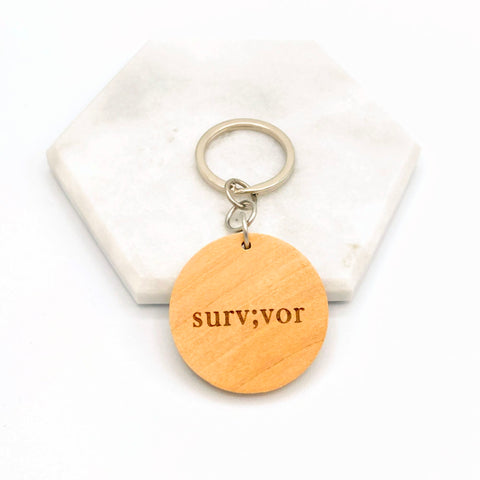 survivor semicolon keychain mental health