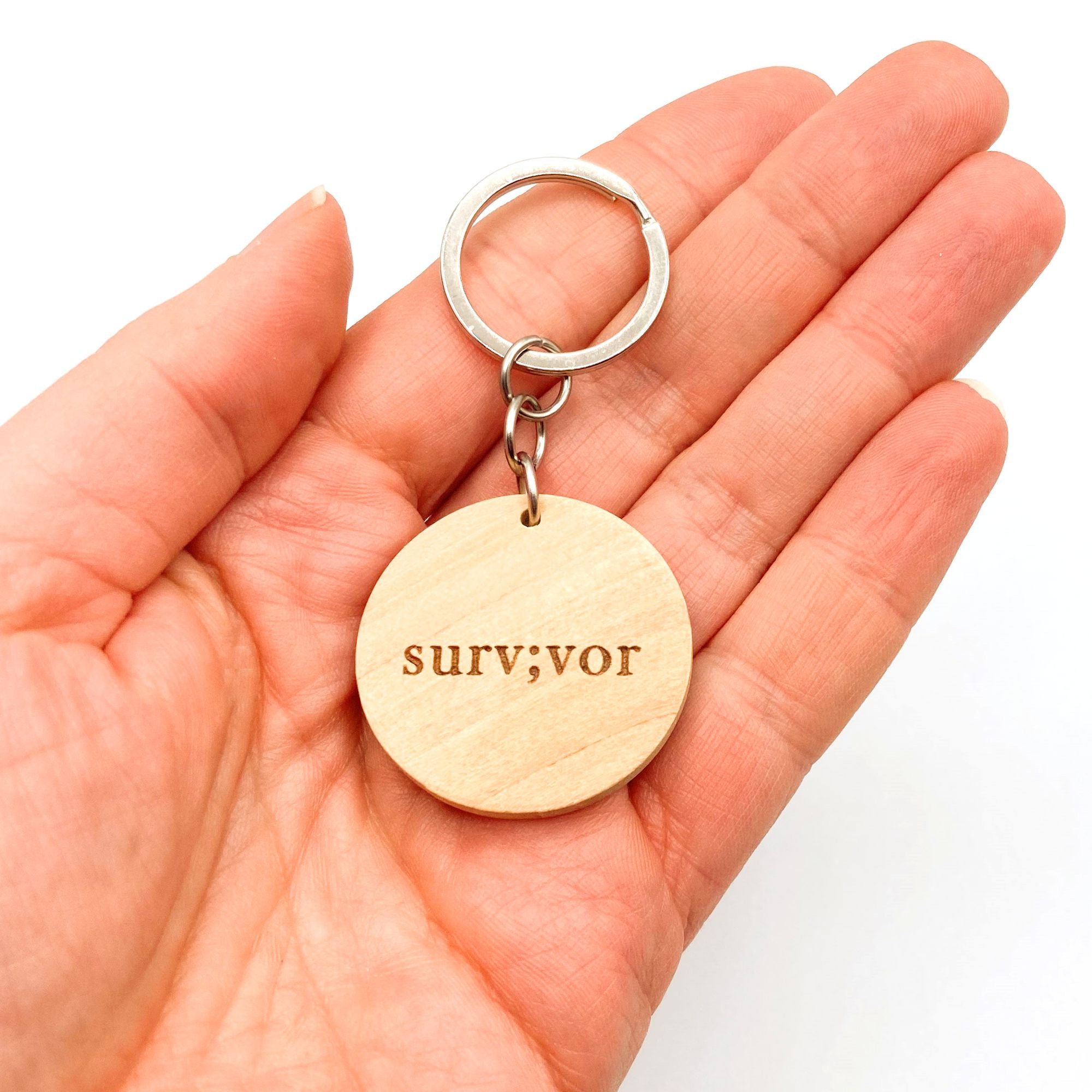 survivor semicolon keychain suicide depression uk